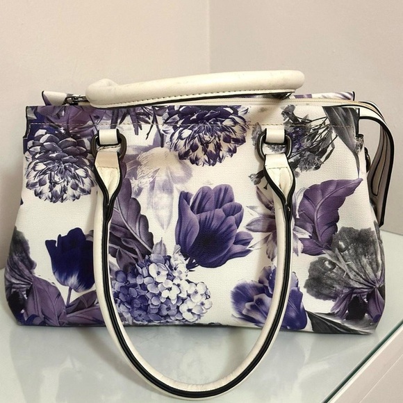 TanJay Purple Floral Faux Leather Shoulder Bag - Picture 3 of 8